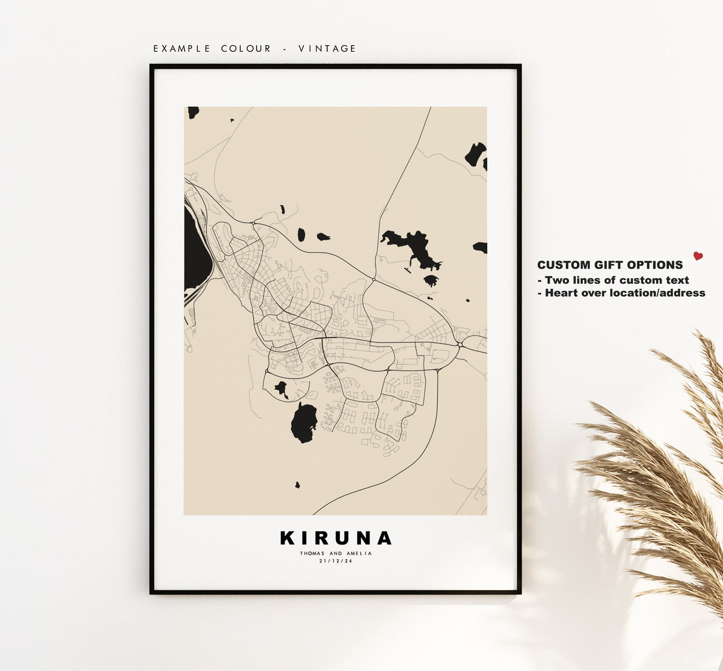 Kiruna Map Print - City Map Poster - Map Wall Art - Sweden City Maps - Kiruna Print - Kiruna Poster - Minimalist City Map - Sweden