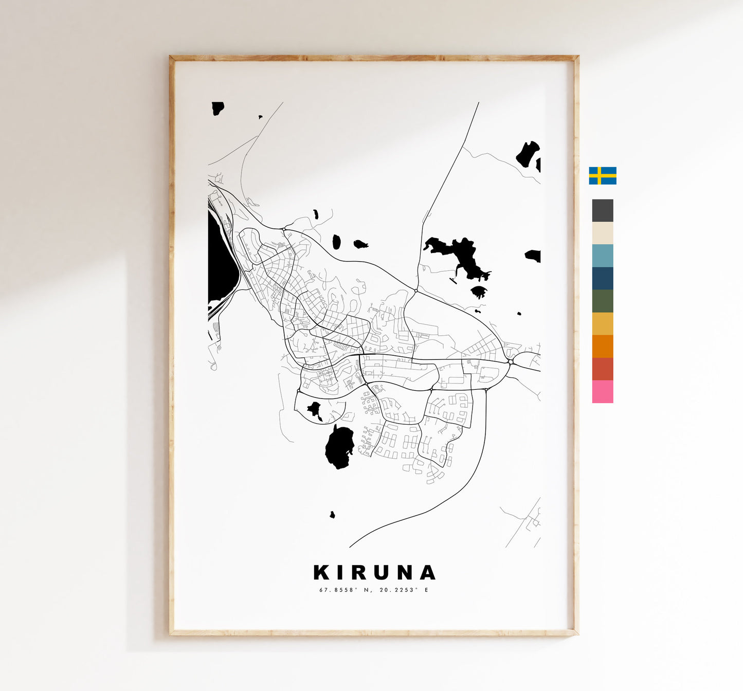 Kiruna Map Print - City Map Poster - Map Wall Art - Sweden City Maps - Kiruna Print - Kiruna Poster - Minimalist City Map - Sweden