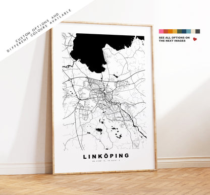 Linkoping Map Print - City Map Poster - Map Wall Art - Sweden City Maps - Linköping Print - Linköping Poster - Minimalist City Map - Sweden