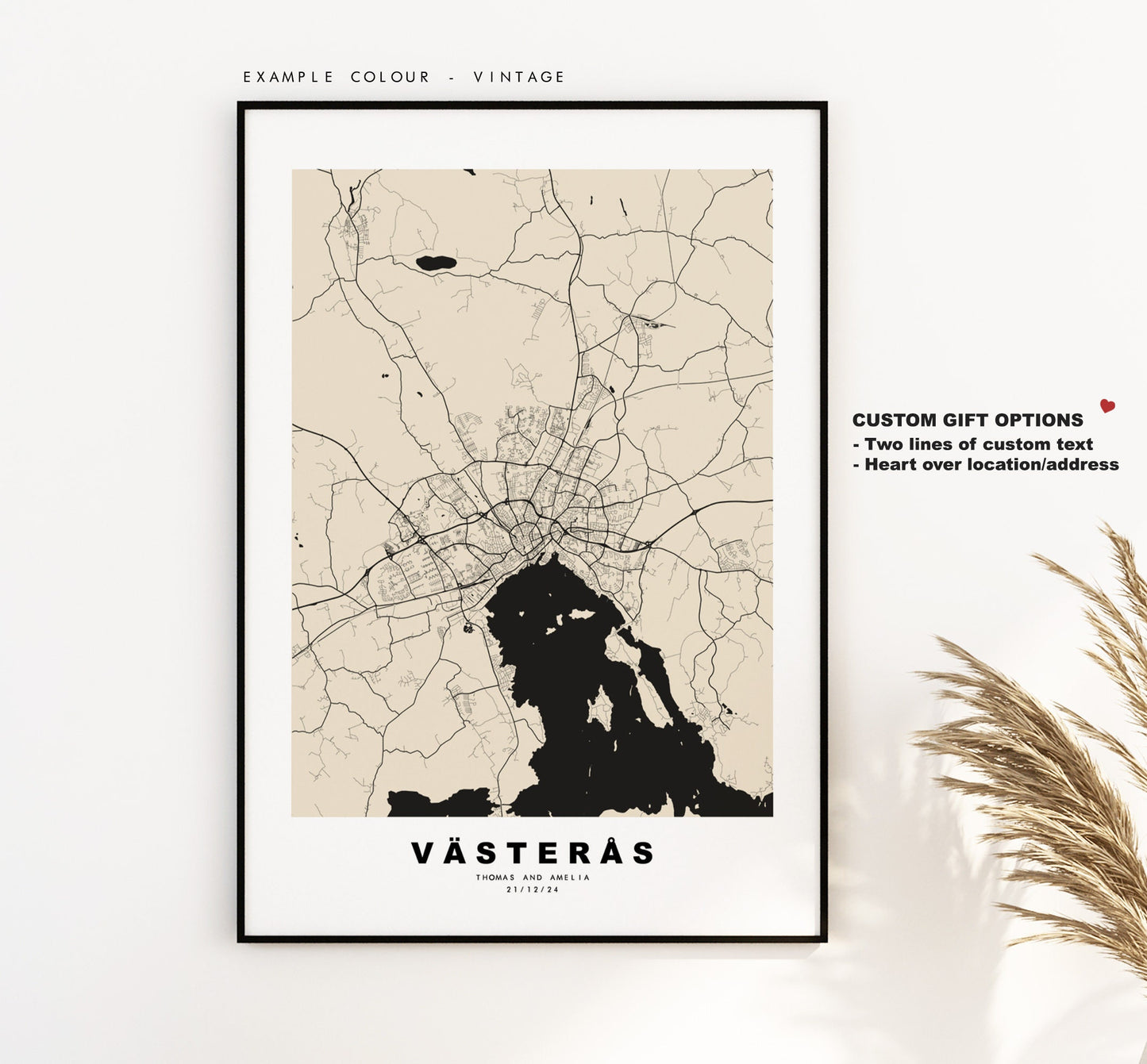 Vasteras Map Print - City Map Poster - Map Wall Art - Sweden City Maps - Västerås Print - Västerås Poster - Minimalist City Map - Sweden