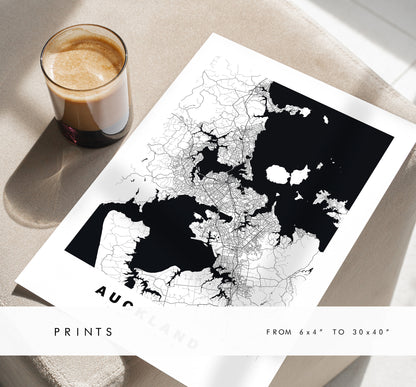 Auckland Map Print - City Map Poster - Map Wall Art - New Zealand City Maps - Auckland Print - Auckland Poster - Minimalist City Map