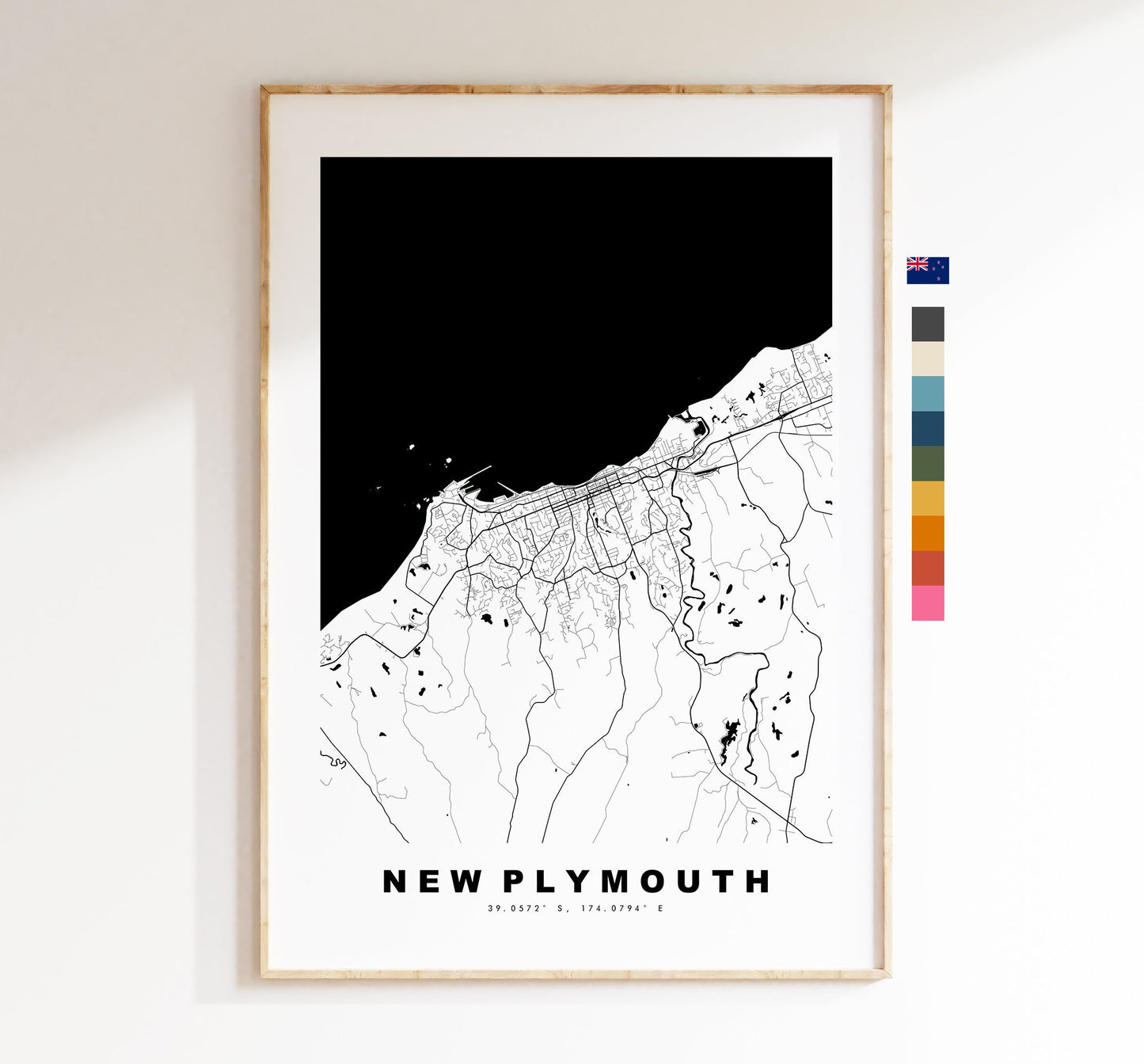 New Plymouth Map Print - City Map Poster - Map Wall Art - New Zealand City Maps - New Plymouth Print - Poster - Minimalist City Map