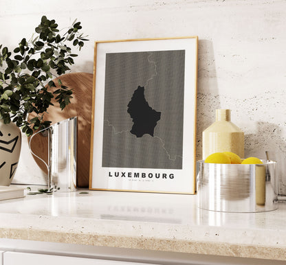 Luxembourg Map Print - Personalised Map Gift - Framed or Canvas Options Available - Custom Text Options - Personalised Gift - Europe