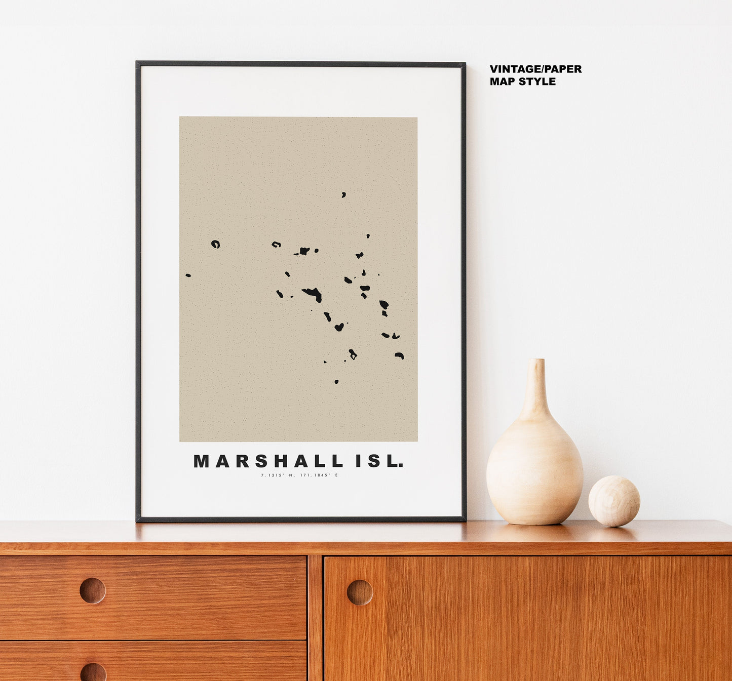 Marshall Islands Map Print - Personalised Map Gift - Framed or Canvas Options Available - Custom Text Options - Personalised Gift - Oceania