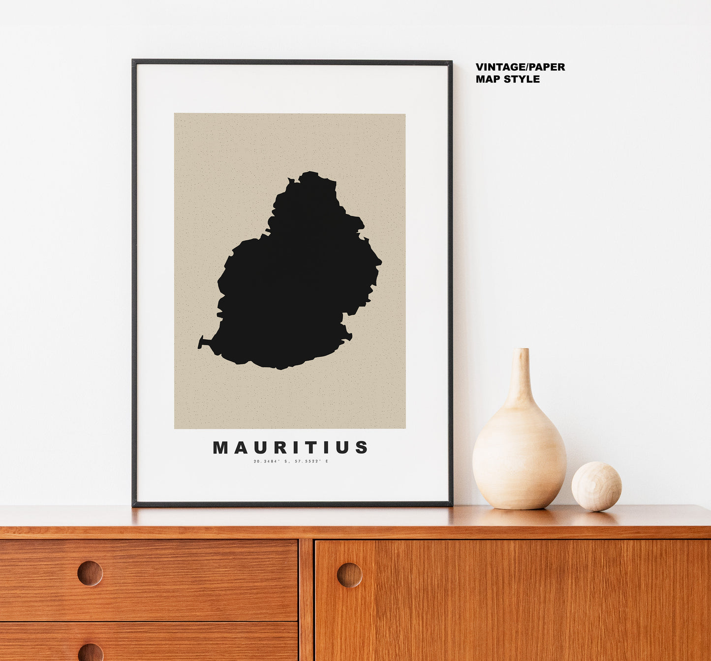 Mauritius Map Print - Personalised Map Gift - Framed or Canvas Options Available - Custom Text Options - Personalised Gift - Caribbean