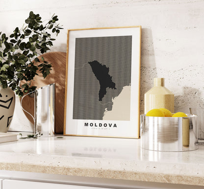 Moldova Map Print - Personalised Map Gift - Framed or Canvas Options Available - Custom Text Options - Personalised Gift - Europe