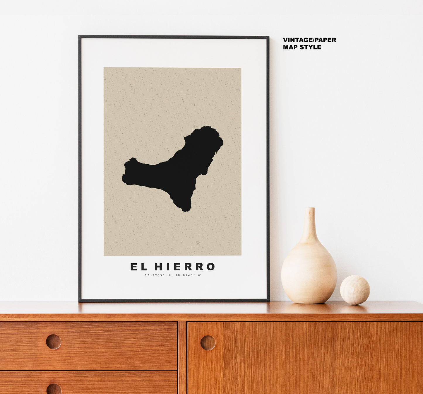 El Hierro Map Print - Personalised Map Gift - Framed or Canvas Options Available - Custom Text Options - Personalised Gift - Spain & Islands