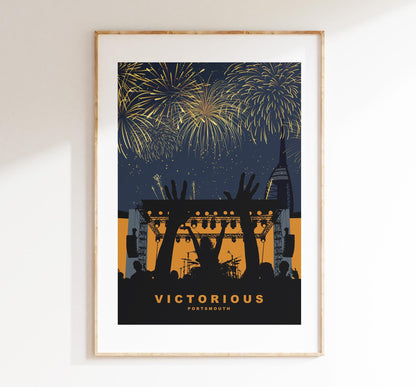 Victorious Travel Poster - Wall Art Print - Southsea and Portsmouth Travel Posters - Minimalist Retro Style - Prints or Framed Prints