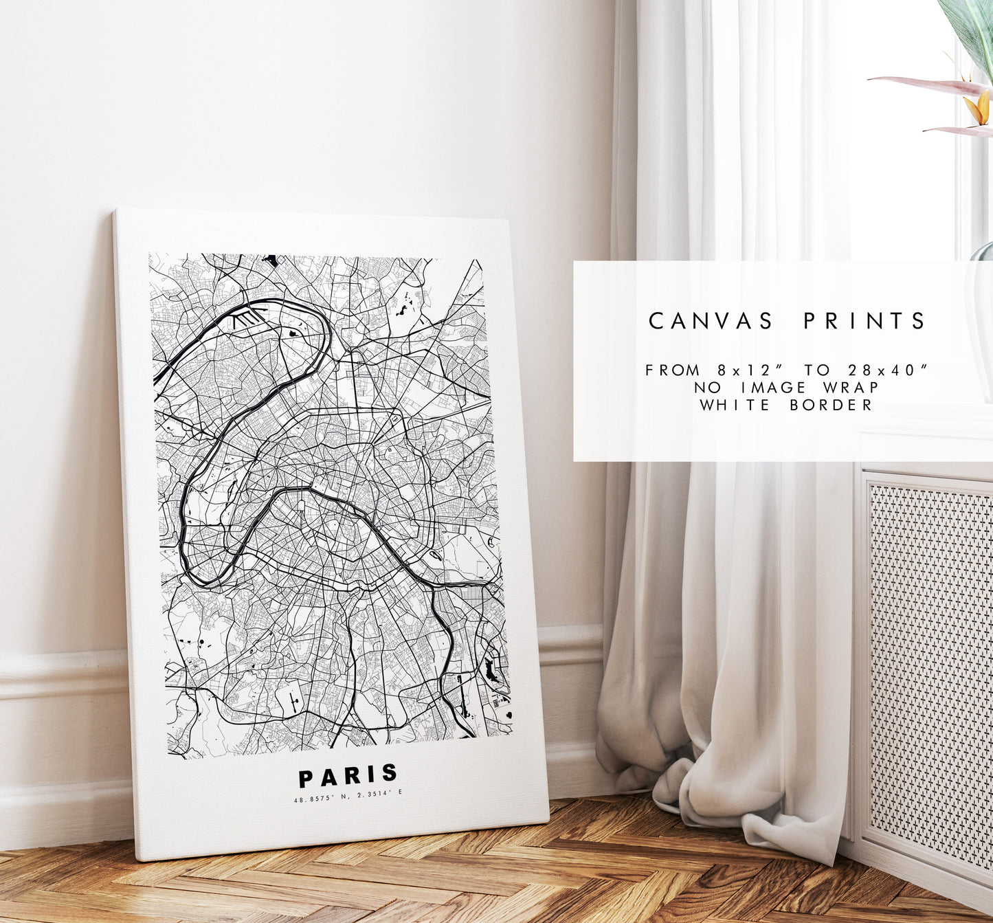 Paris Map Print - City Map Poster - Map Wall Art - France City Maps - Paris Print - Paris Poster - Minimalist City Map - France