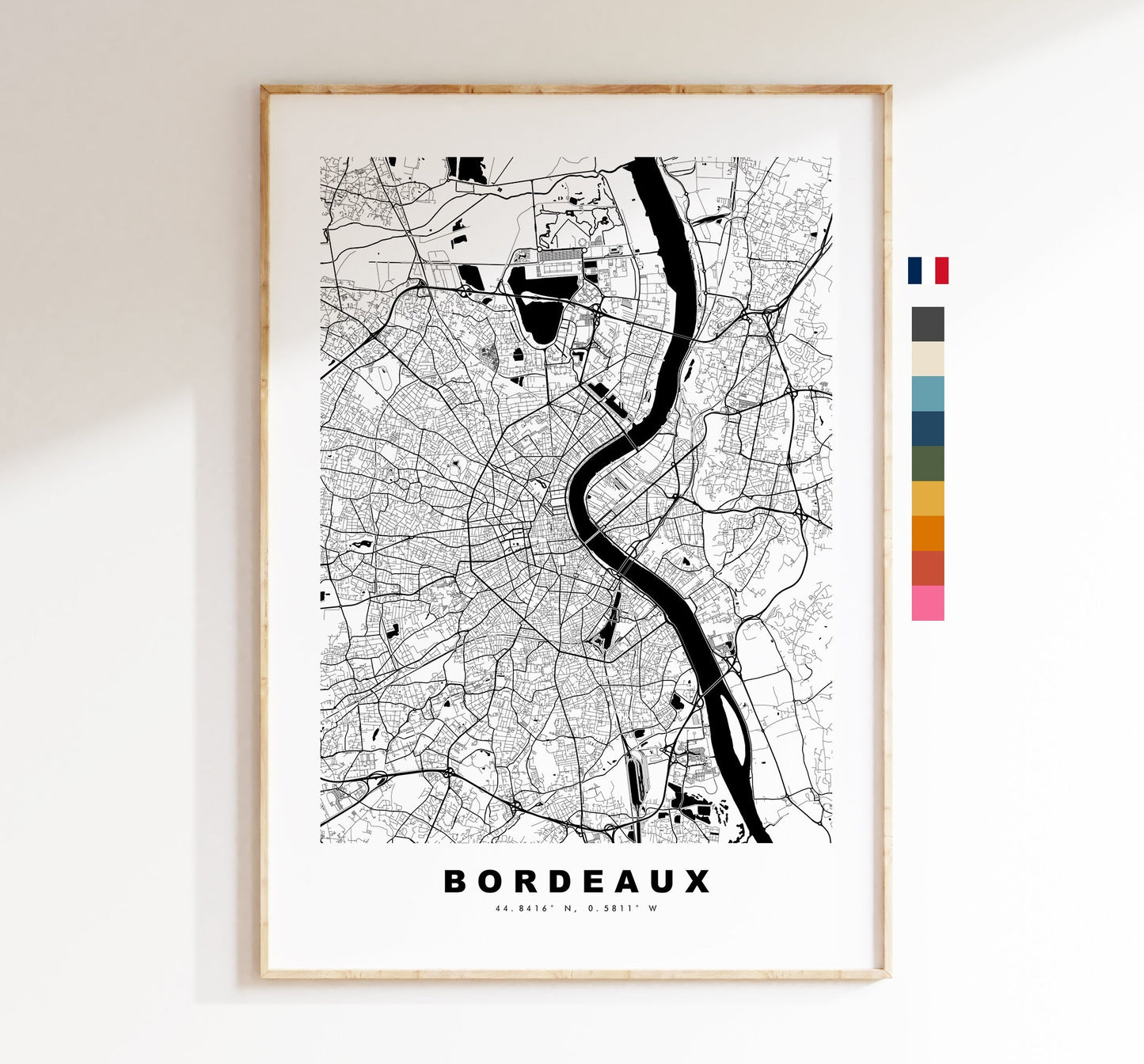 Bordeaux Map Print - City Map Poster - Map Wall Art - France City Maps - Bordeaux Print - Bordeaux Poster - Minimalist City Map - France