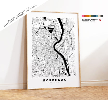 Bordeaux Map Print - City Map Poster - Map Wall Art - France City Maps - Bordeaux Print - Bordeaux Poster - Minimalist City Map - France