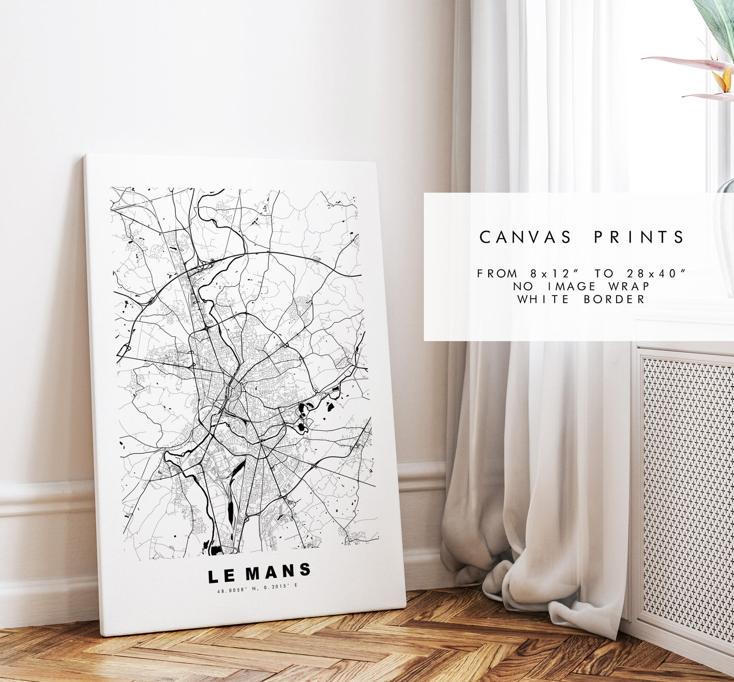 Le Mans Map Print - City Map Poster - Map Wall Art - France City Maps - Le Mans Print - Le Mans Poster - Minimalist City Map - France