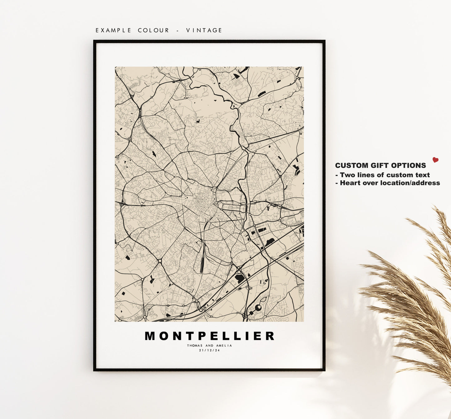 Montpellier Map Print - City Map Poster - Map Wall Art - France City Maps - Montpellier Print - Montpellier Poster - Minimalist City Map