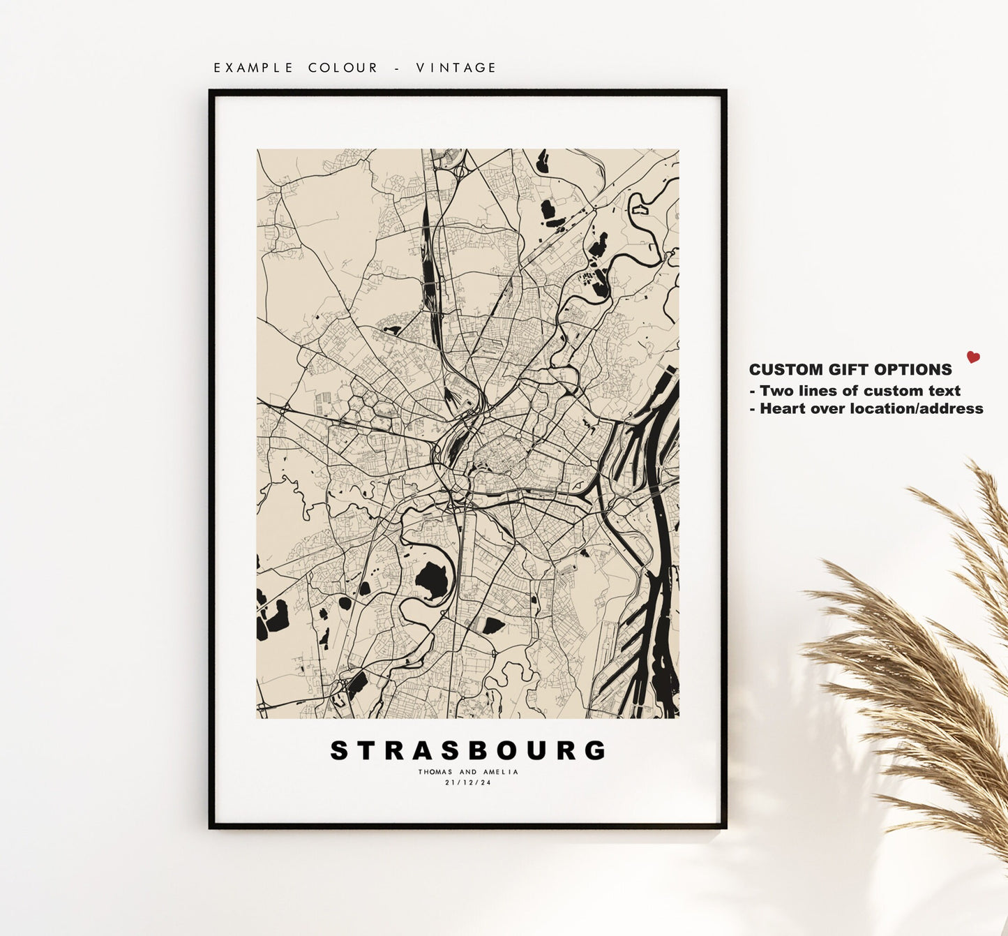 Strasbourg Map Print - City Map Poster - Map Wall Art - France City Maps - Strasbourg Print - Strasbourg Poster - Minimalist City Map