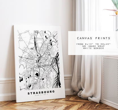 Strasbourg Map Print - City Map Poster - Map Wall Art - France City Maps - Strasbourg Print - Strasbourg Poster - Minimalist City Map