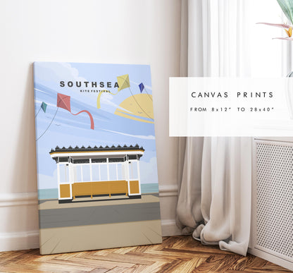 Southsea Kite Festival Travel Poster - Wall Art Print - Southsea and Portsmouth Travel Posters - Minimalist  - Prints or Framed Prints