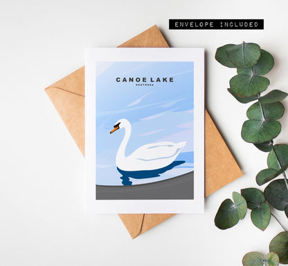 Canoe Lake Greeting Card - Portsmouth and Southsea Cards (Travel Designs) - Blank Inside or Include Message - Envelope Included