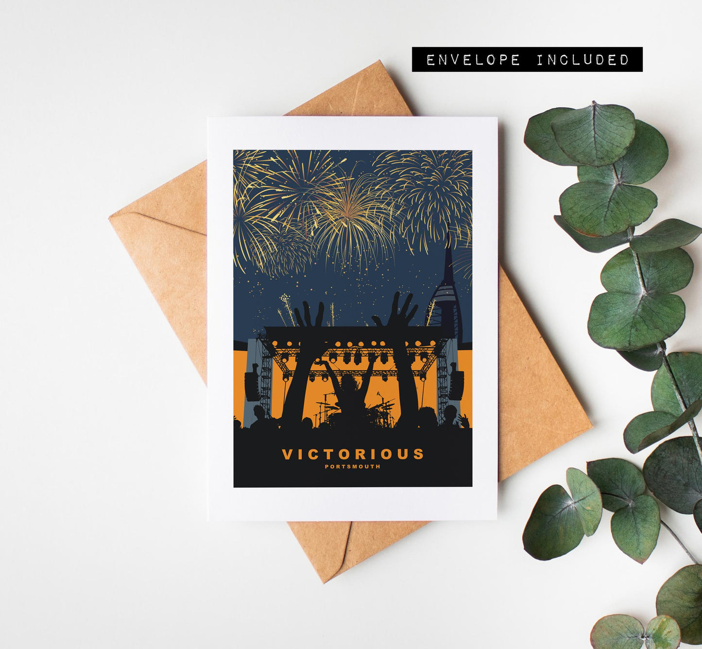 Victorious Greeting Card - Portsmouth and Southsea Cards (Travel Designs) - Blank Inside or Include Message - Envelope Included