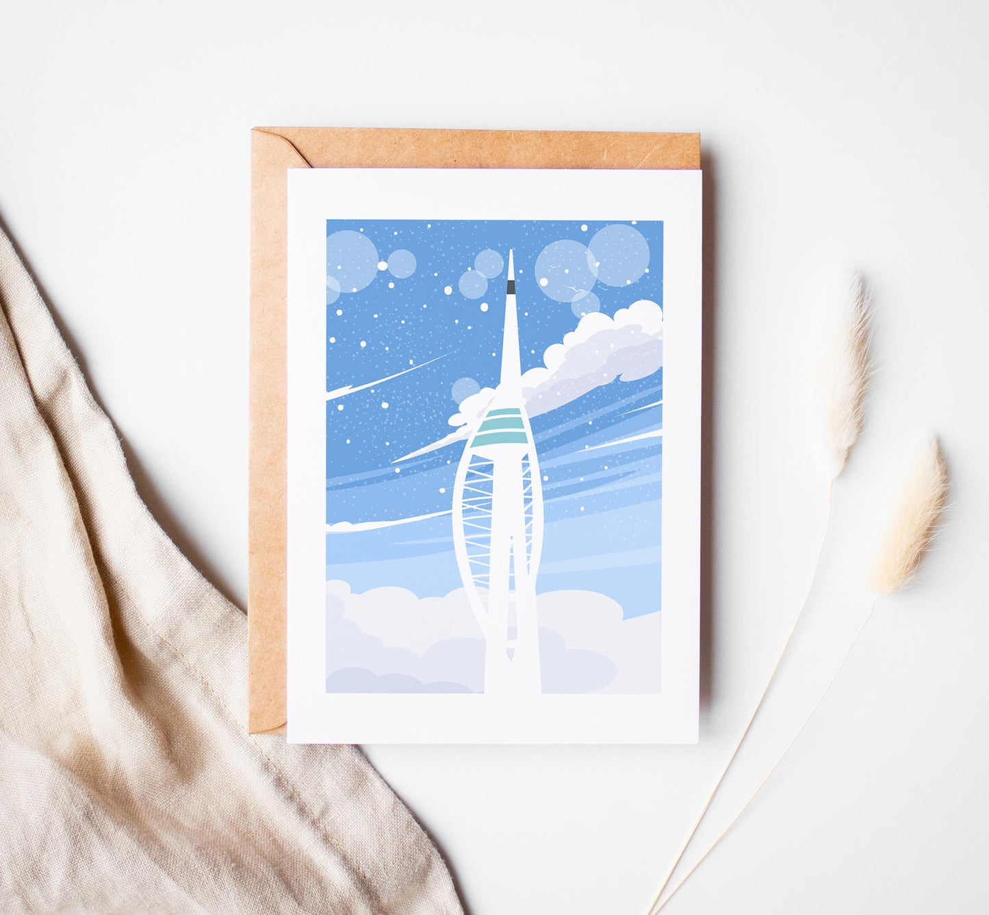 Portsmouth Christmas Card - Portsmouth and Southsea Cards (Travel Designs) - Blank Inside or Include Message - Envelope Included