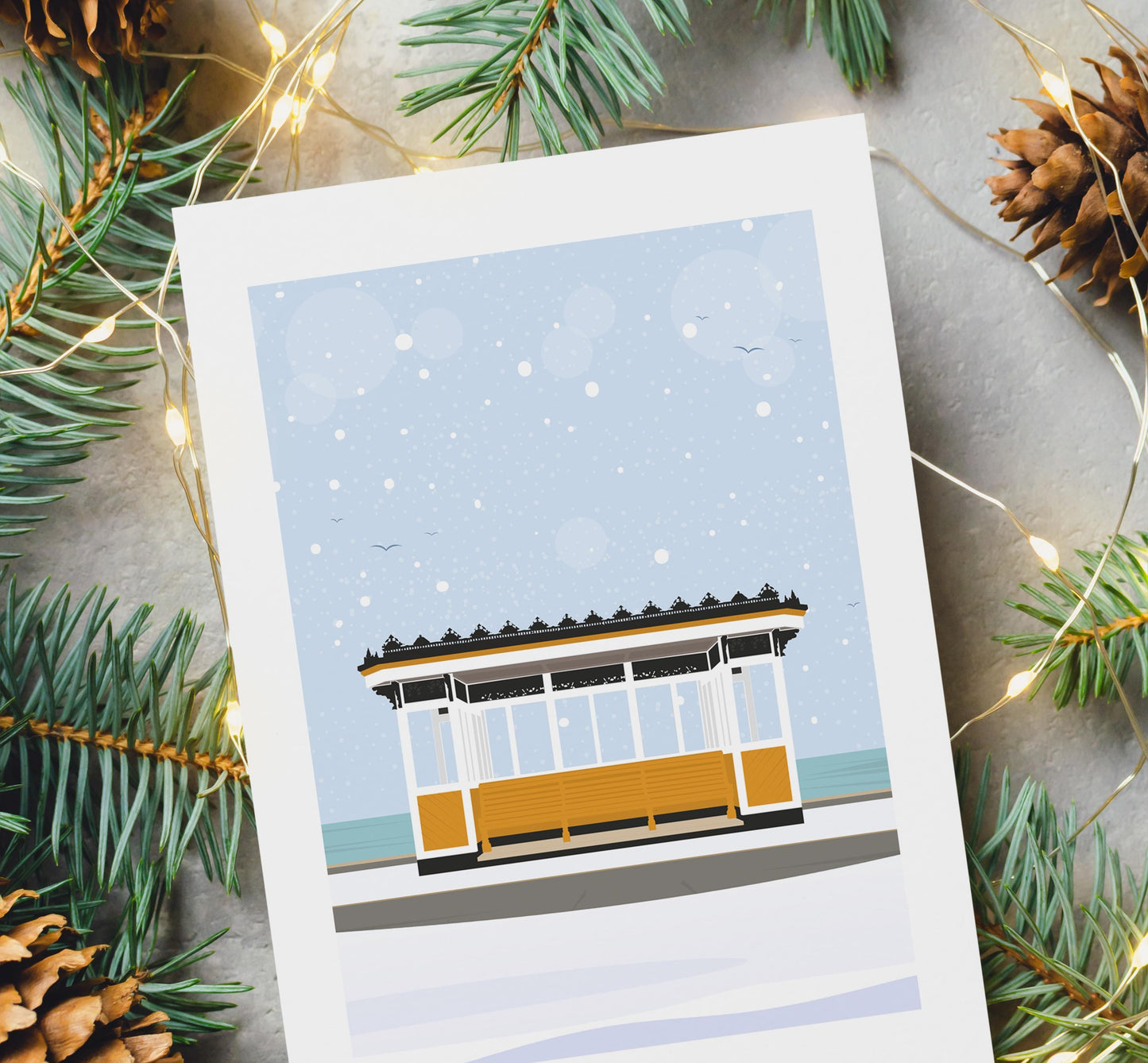 Southsea Christmas Card - Portsmouth and Southsea Cards (Travel Designs) - Blank Inside or Include Message - Envelope Included