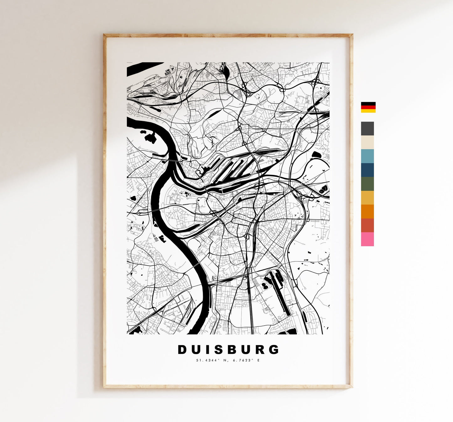 Duisburg Map Print - City Map Poster - Map Wall Art - Germany City Maps - Duisburg Print - Duisburg Poster - Minimalist City Map - Germany