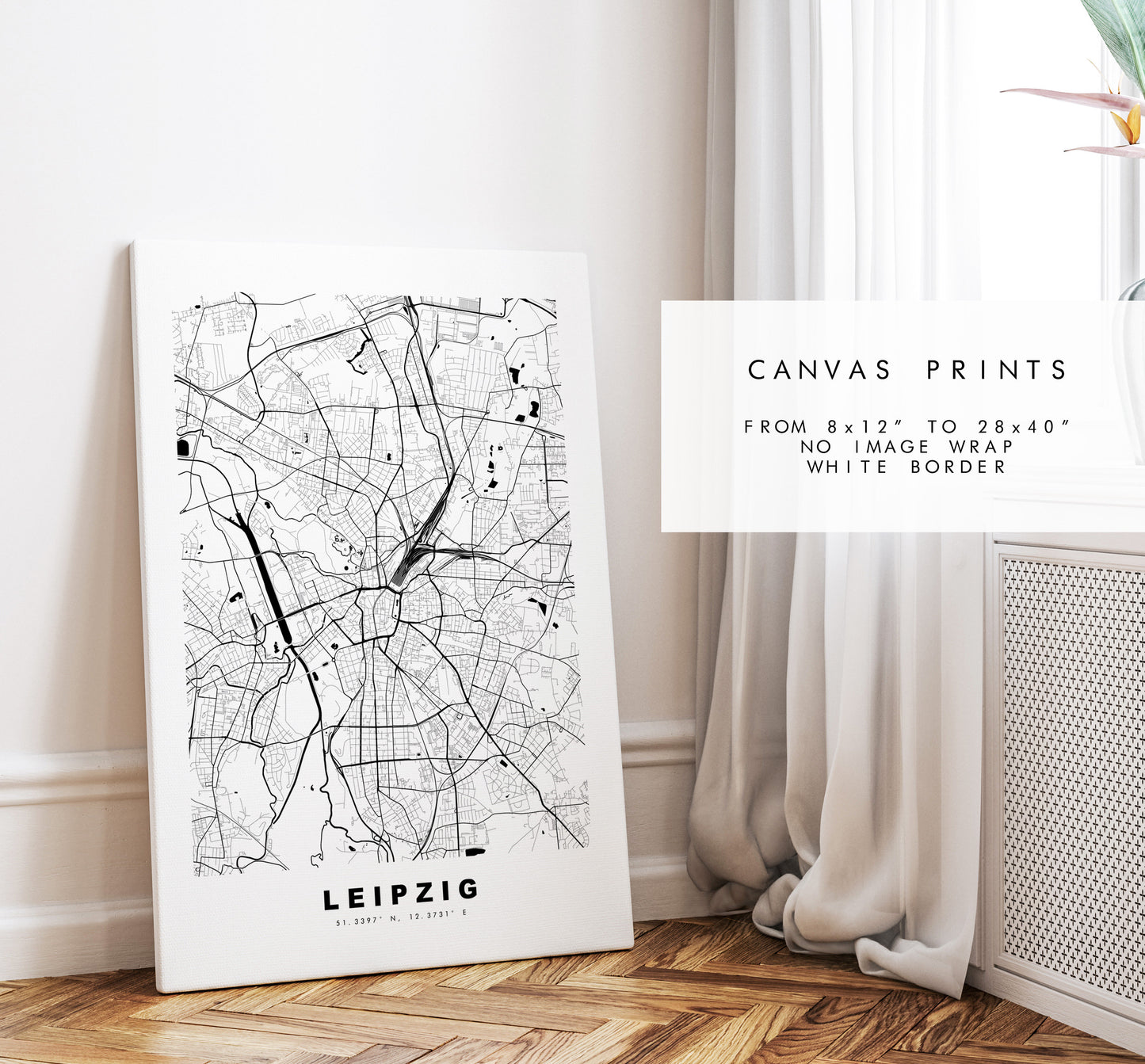 Leipzig Map Print - City Map Poster - Map Wall Art - Germany City Maps - Leipzig Print - Leipzig Poster - Minimalist City Map - Germany