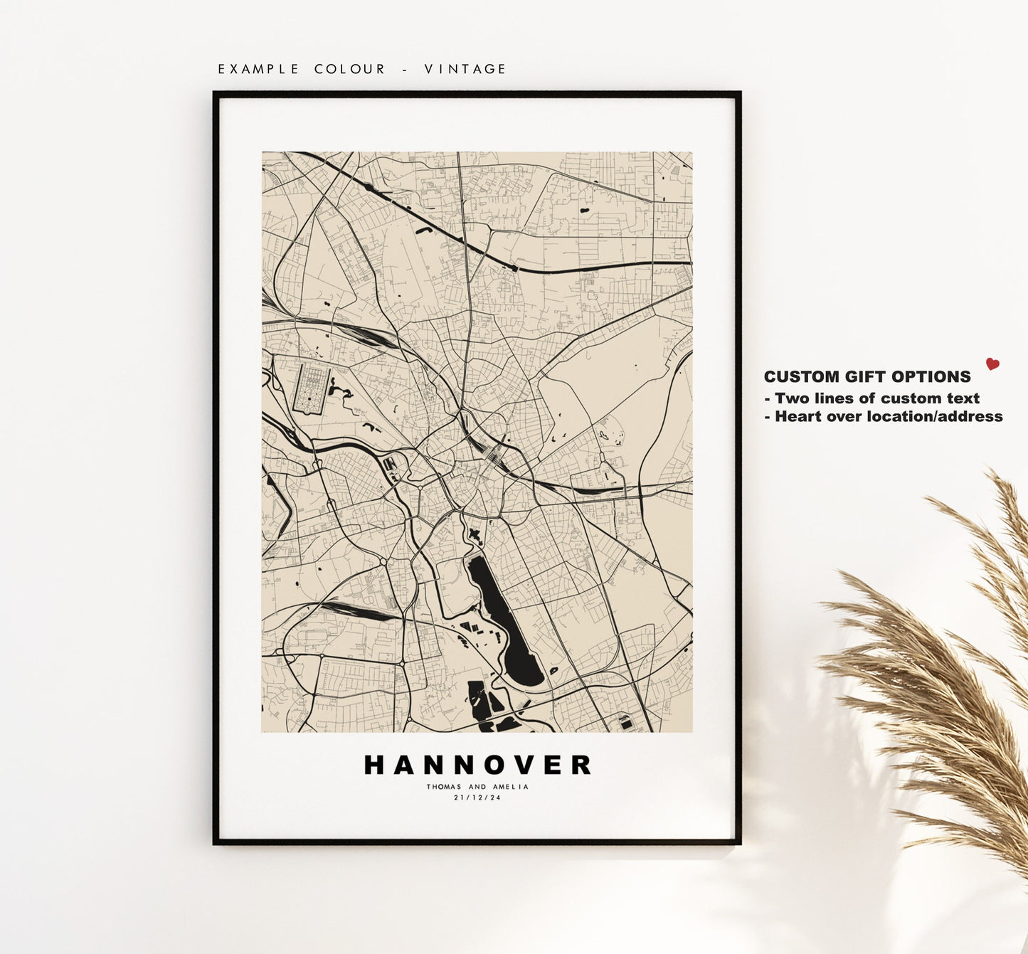 Hannover Map Print - City Map Poster - Map Wall Art - Germany City Maps - Hannover Print - Hannover Poster - Minimalist City Map - Germany