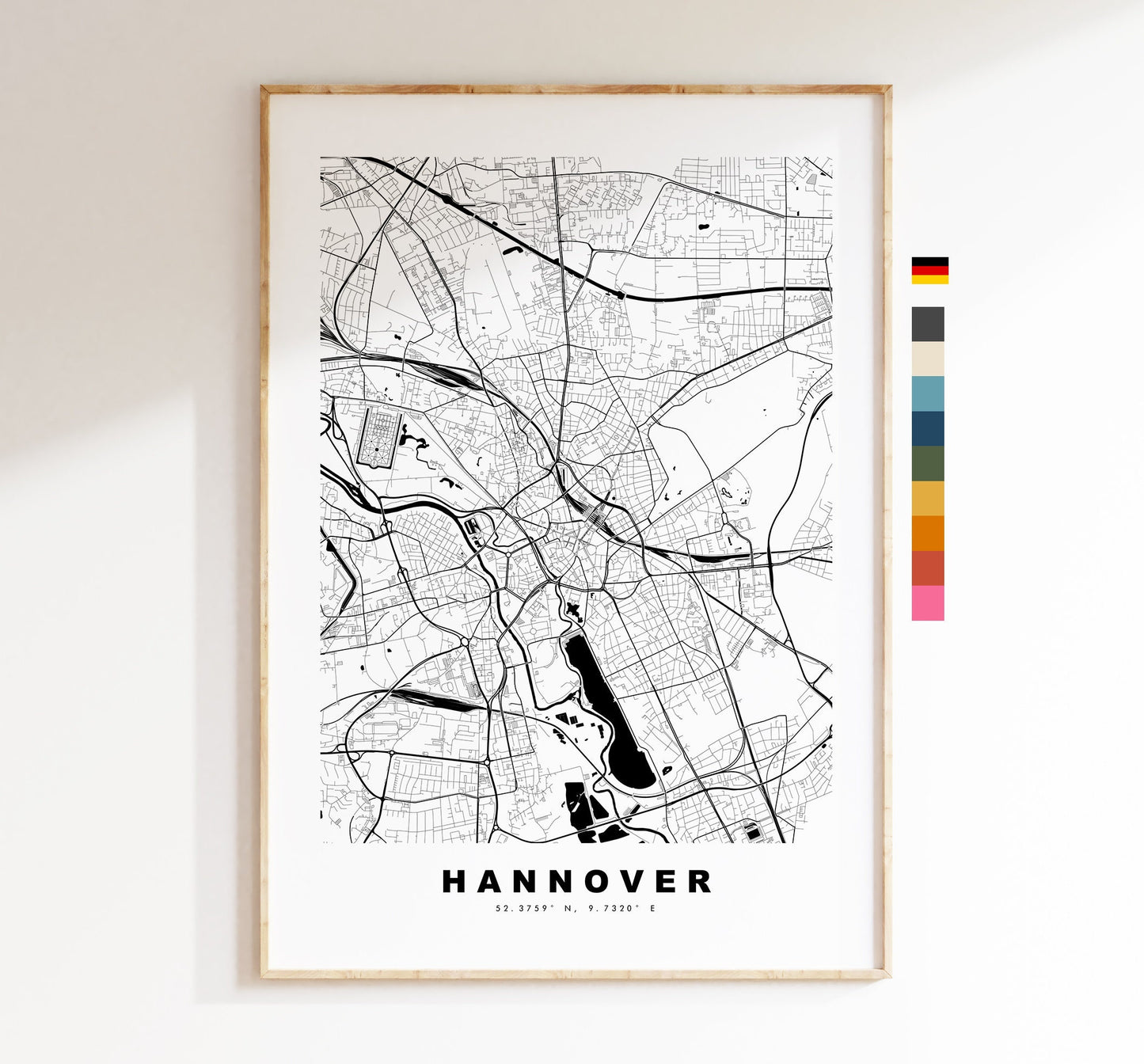 Hannover Map Print - City Map Poster - Map Wall Art - Germany City Maps - Hannover Print - Hannover Poster - Minimalist City Map - Germany