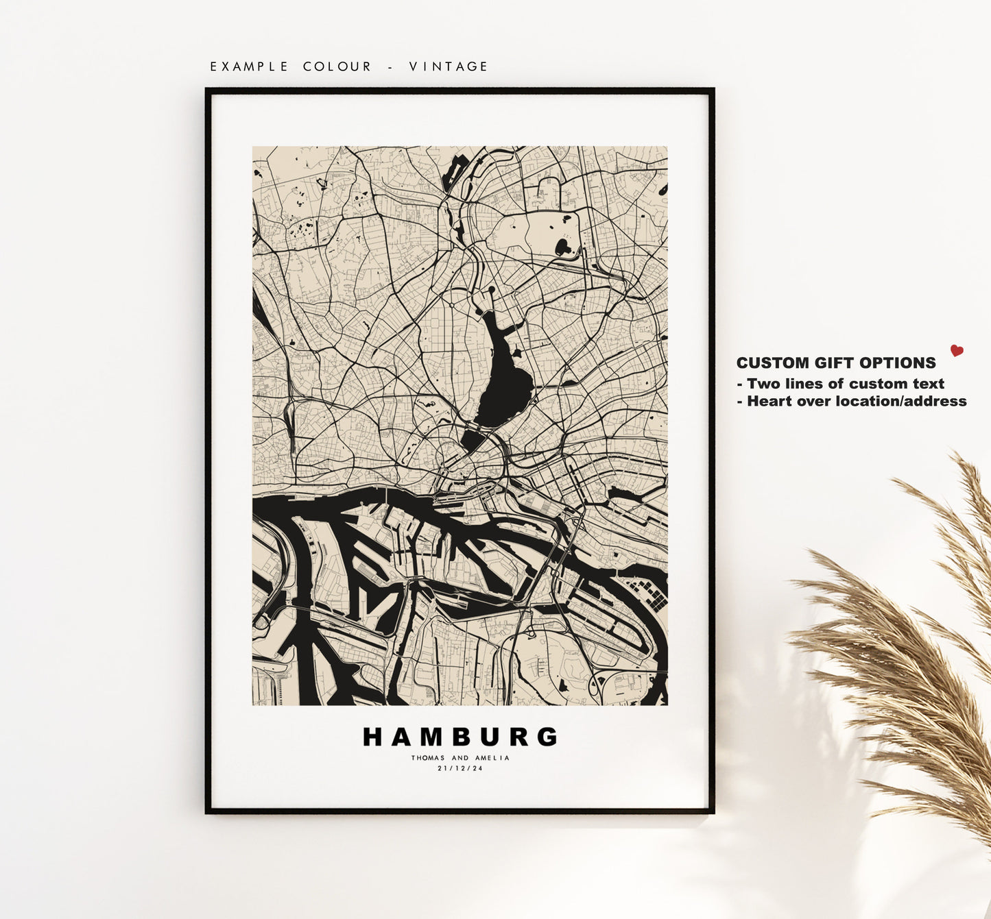 Hamburg Map Print - City Map Poster - Map Wall Art - Germany City Maps - Hamburg Print - Hamburg Poster - Minimalist City Map - Germany