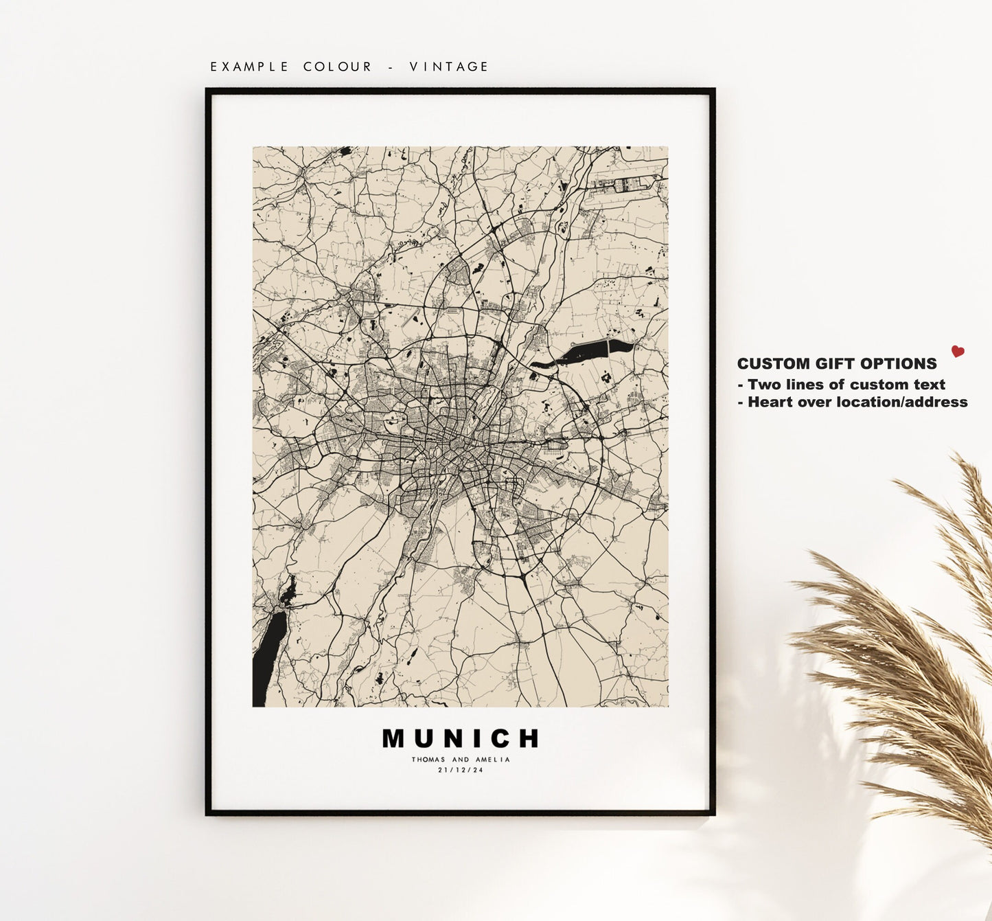 Munich Map Print - City Map Poster - Map Wall Art - Germany City Maps - Munich Print - Munich Poster - Minimalist City Map - Germany