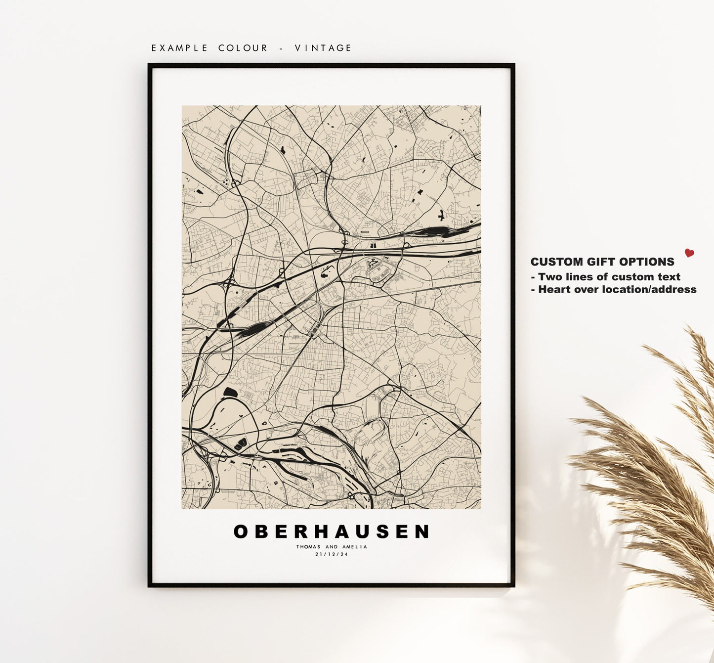 Oberhausen Map Print - City Map Poster - Map Wall Art - Germany City Maps - Oberhausen Print - Oberhausen Poster - Minimalist City Map