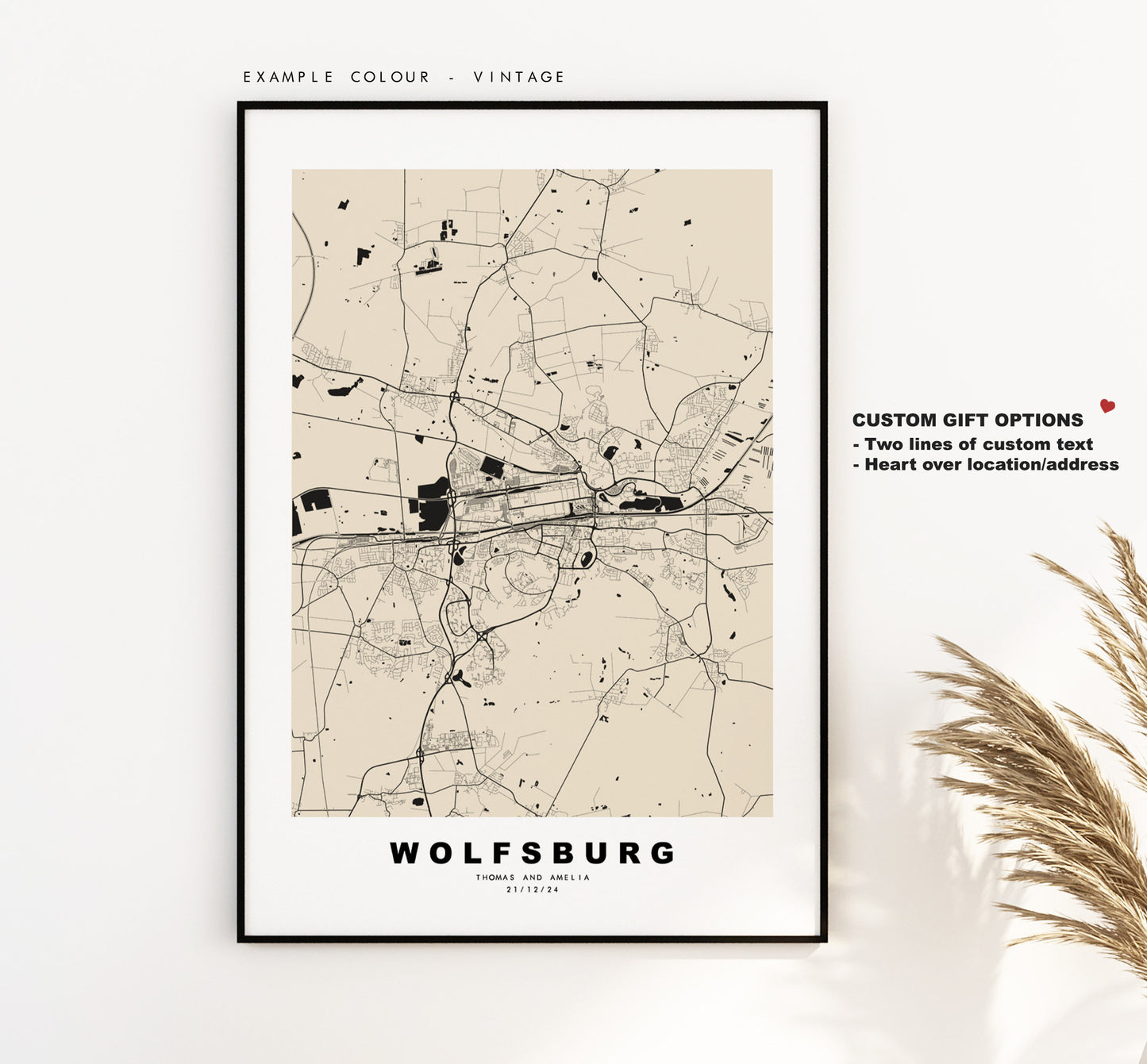 Wolfsburg Map Print - City Map Poster - Map Wall Art - Germany City Maps - Wolfsburg Print - Wolfsburg Poster - Minimalist City Map