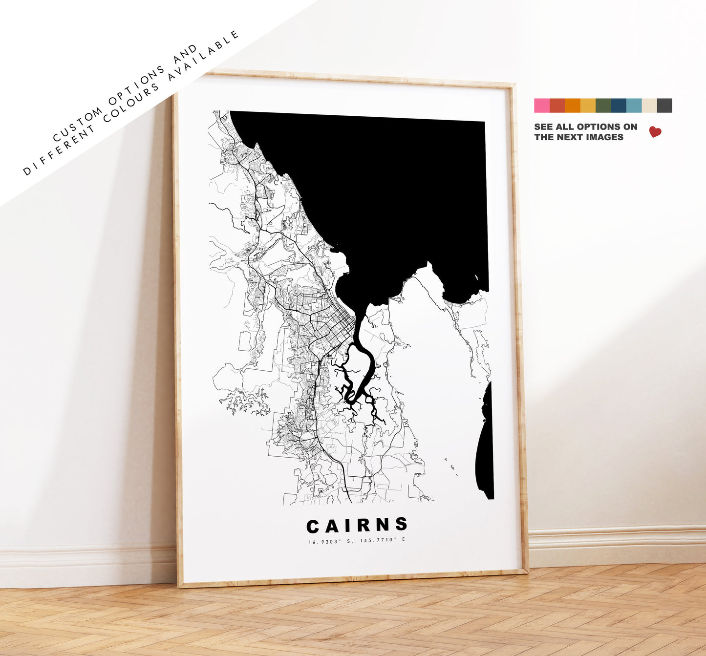 Cairns Map Print - City Map Poster - Map Wall Art - Australia City Maps - Cairns Print - Cairns Poster - Minimalist City Map - Australia