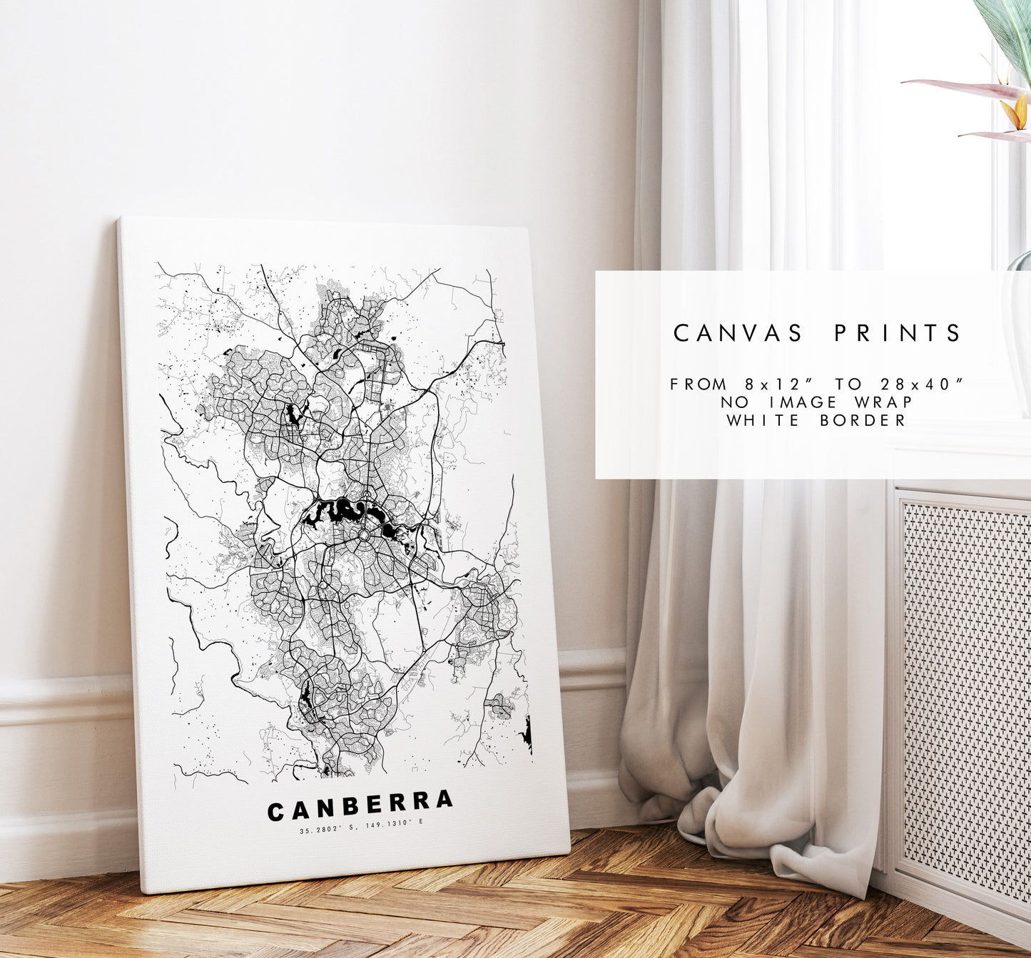 Canberra Map Print - City Map Poster - Map Wall Art - Australia City Maps - Canberra Print - Canberra Poster - Minimalist City Map