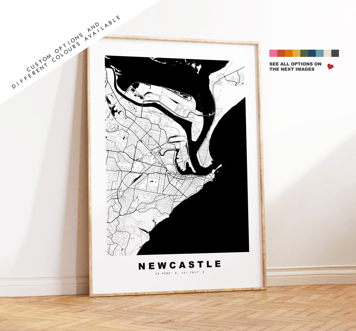 Newcastle, Australia Map Print - City Map Poster - Map Wall Art - Australia City Maps - Newcastle Print - Poster - Minimalist City Map