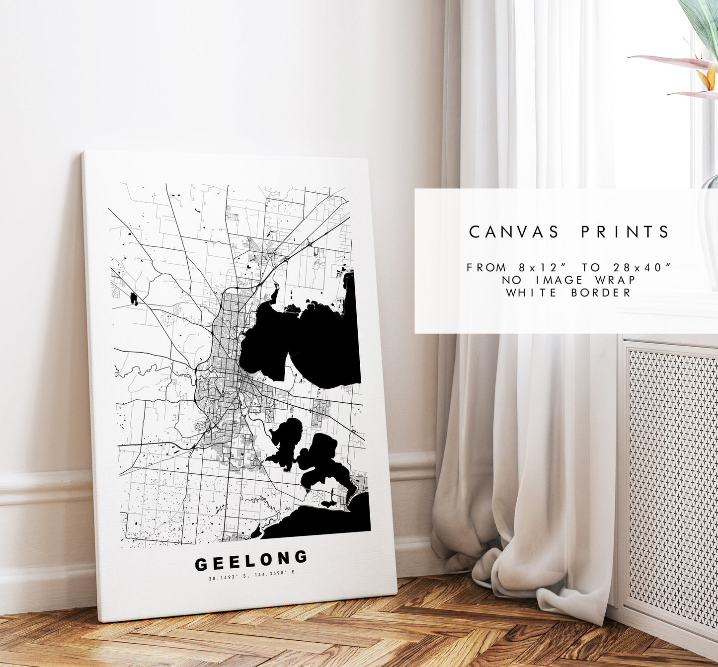 Geelong Map Print - City Map Poster - Map Wall Art - Australia City Maps - Geelong Print - Geelong Poster - Minimalist City Map - Australia