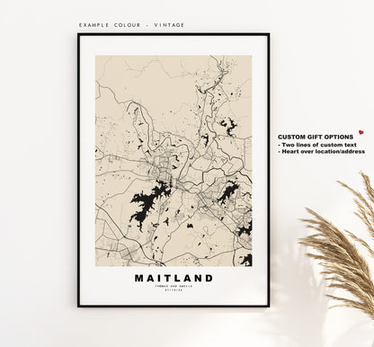 Maitland Map Print - City Map Poster - Map Wall Art - Australia City Maps - Maitland Print - Maitland Poster - Minimalist City Map