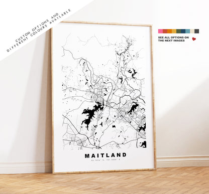 Maitland Map Print - City Map Poster - Map Wall Art - Australia City Maps - Maitland Print - Maitland Poster - Minimalist City Map