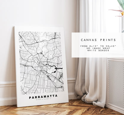 Parramatta Map Print - City Map Poster - Map Wall Art - Australia City Maps - Parramatta Print - Parramatta Poster - Minimalist City Map