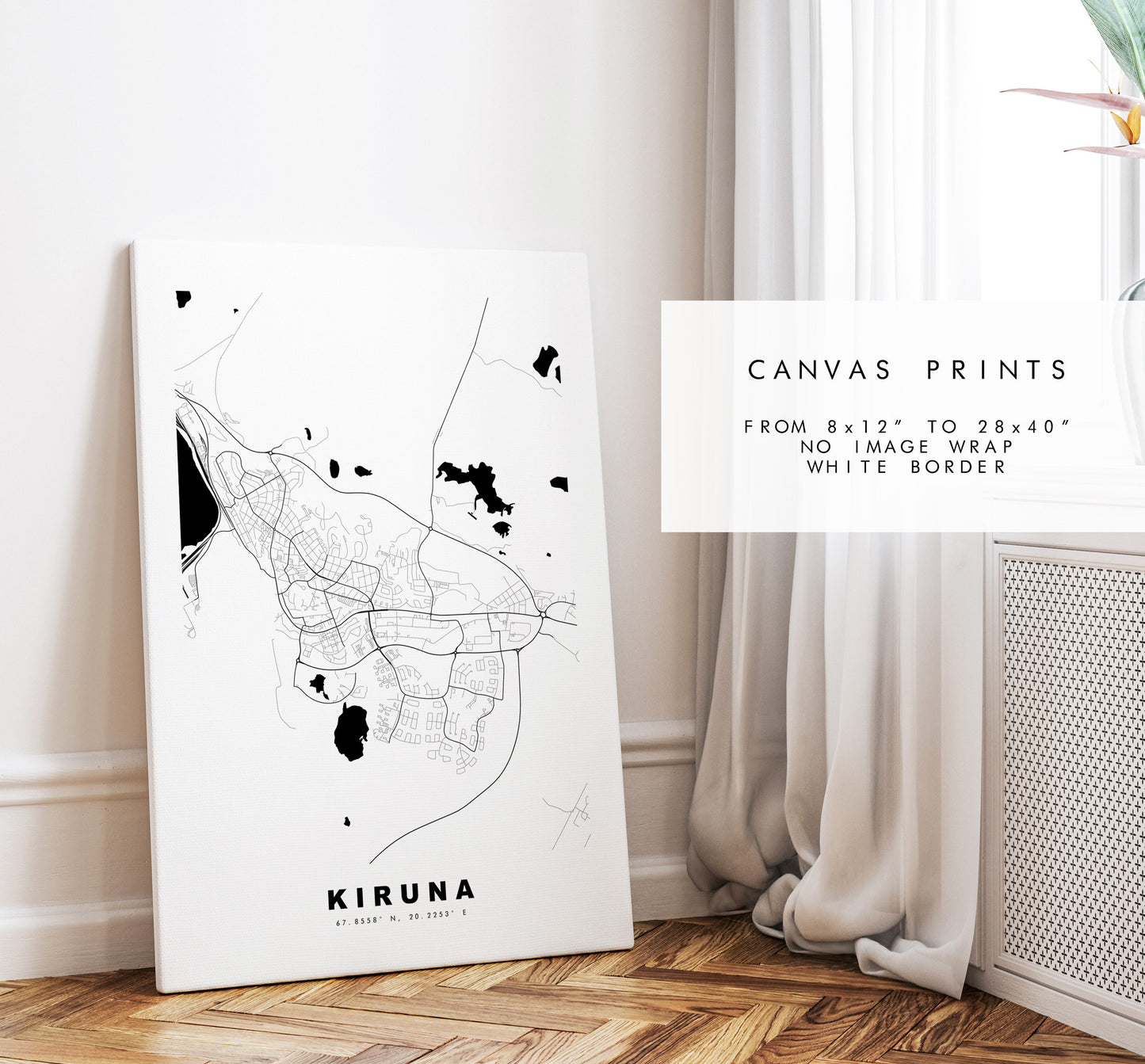 Kiruna Map Print - City Map Poster - Map Wall Art - Sweden City Maps - Kiruna Print - Kiruna Poster - Minimalist City Map - Sweden