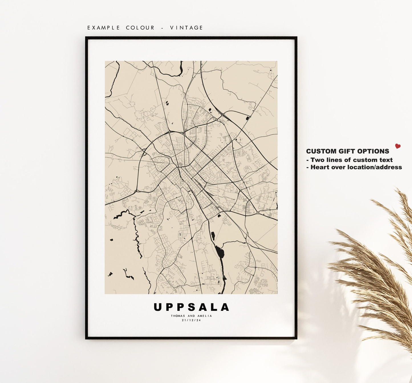 Uppsala Map Print - City Map Poster - Map Wall Art - Sweden City Maps - Uppsala Print - Uppsala Poster - Minimalist City Map - Sweden