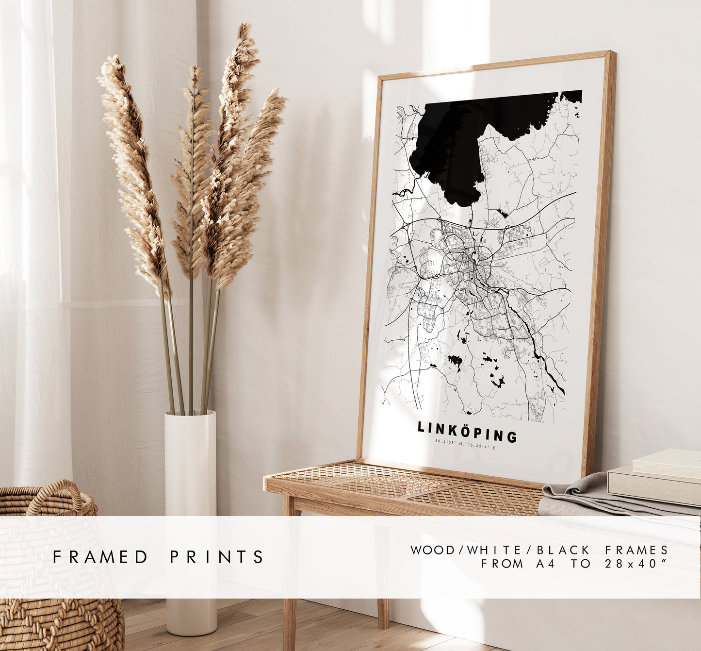 Linkoping Map Print - City Map Poster - Map Wall Art - Sweden City Maps - Linköping Print - Linköping Poster - Minimalist City Map - Sweden