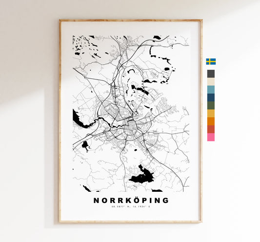 Norrkoping Map Print - City Map Poster - Map Wall Art - Sweden City Maps - Norrköping Print - Norrköping Poster - Minimalist City Map