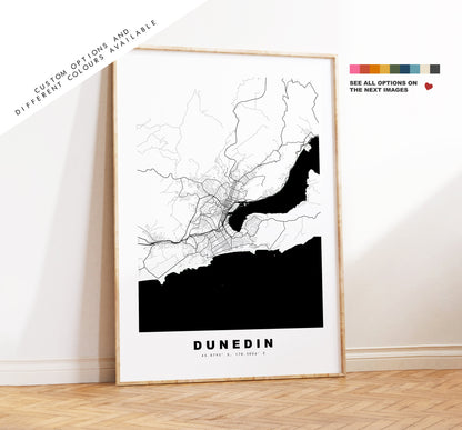 Dunedin Map Print - City Map Poster - Map Wall Art - New Zealand City Maps - Dunedin Print - Dunedin Poster - Minimalist City Map