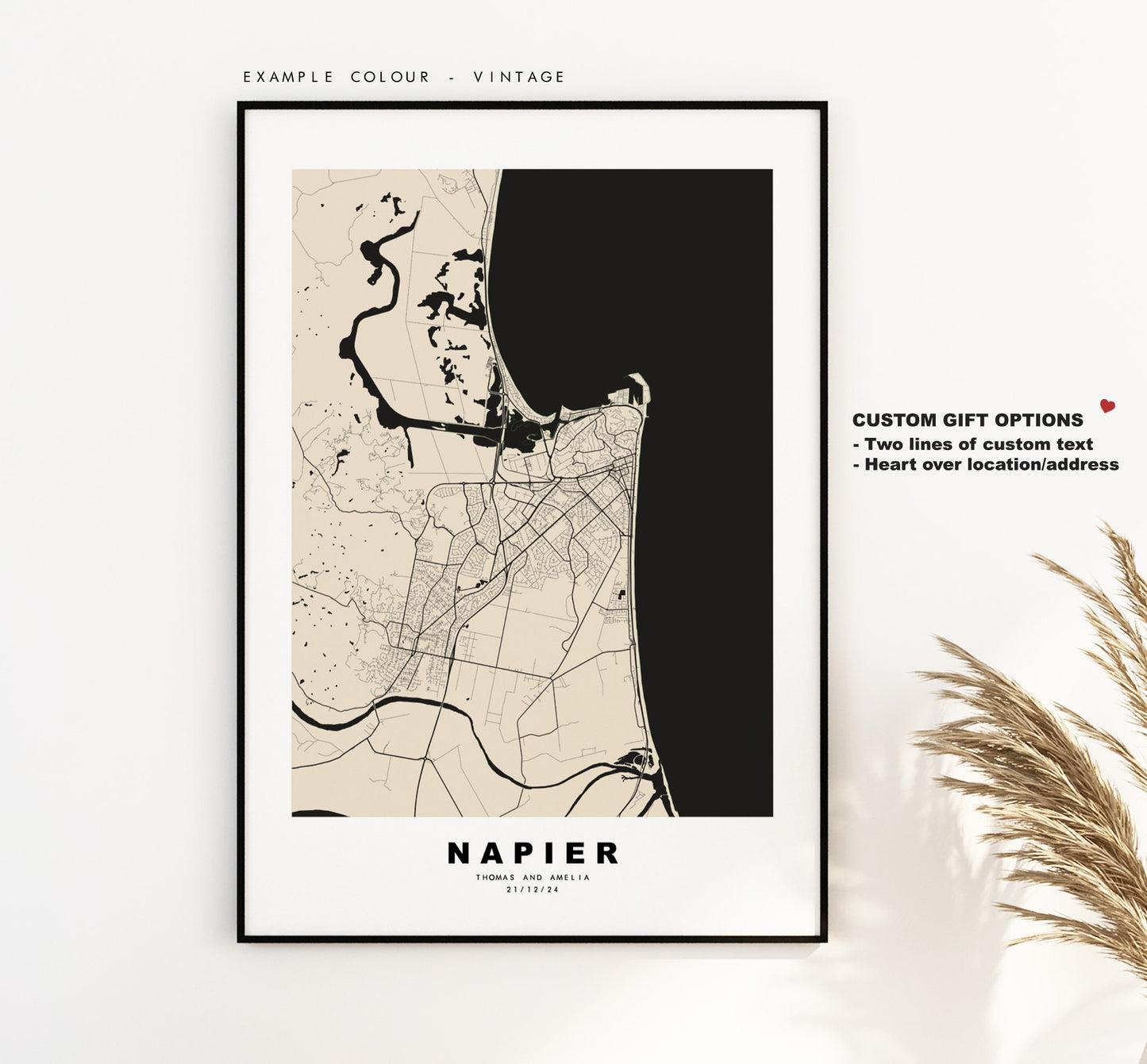 Napier Map Print - City Map Poster - Map Wall Art - New Zealand City Maps - Napier Print - Napier Poster - Minimalist City Map