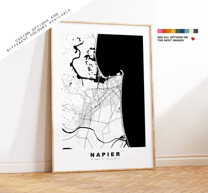 Napier Map Print - City Map Poster - Map Wall Art - New Zealand City Maps - Napier Print - Napier Poster - Minimalist City Map