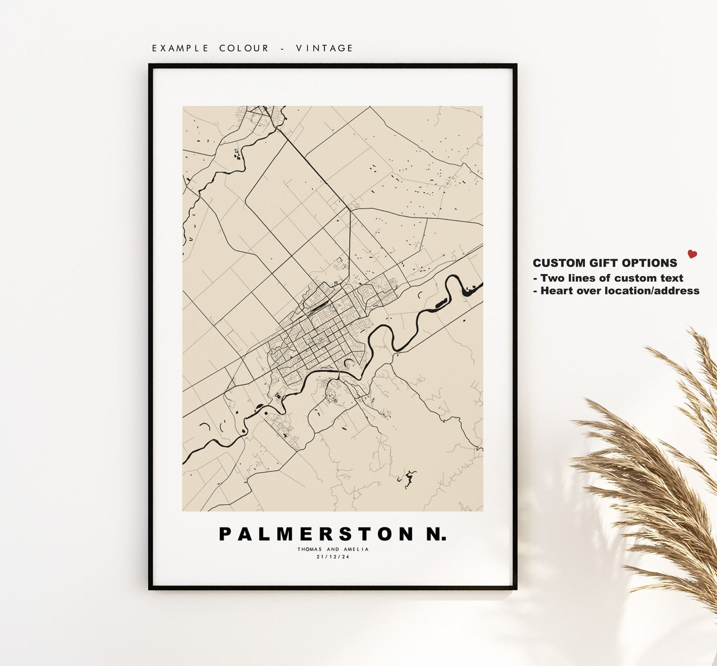 Palmerston North Map Print - City Map Poster - Map Wall Art - New Zealand City Maps - Palmerston Print - Poster - Minimalist City Map