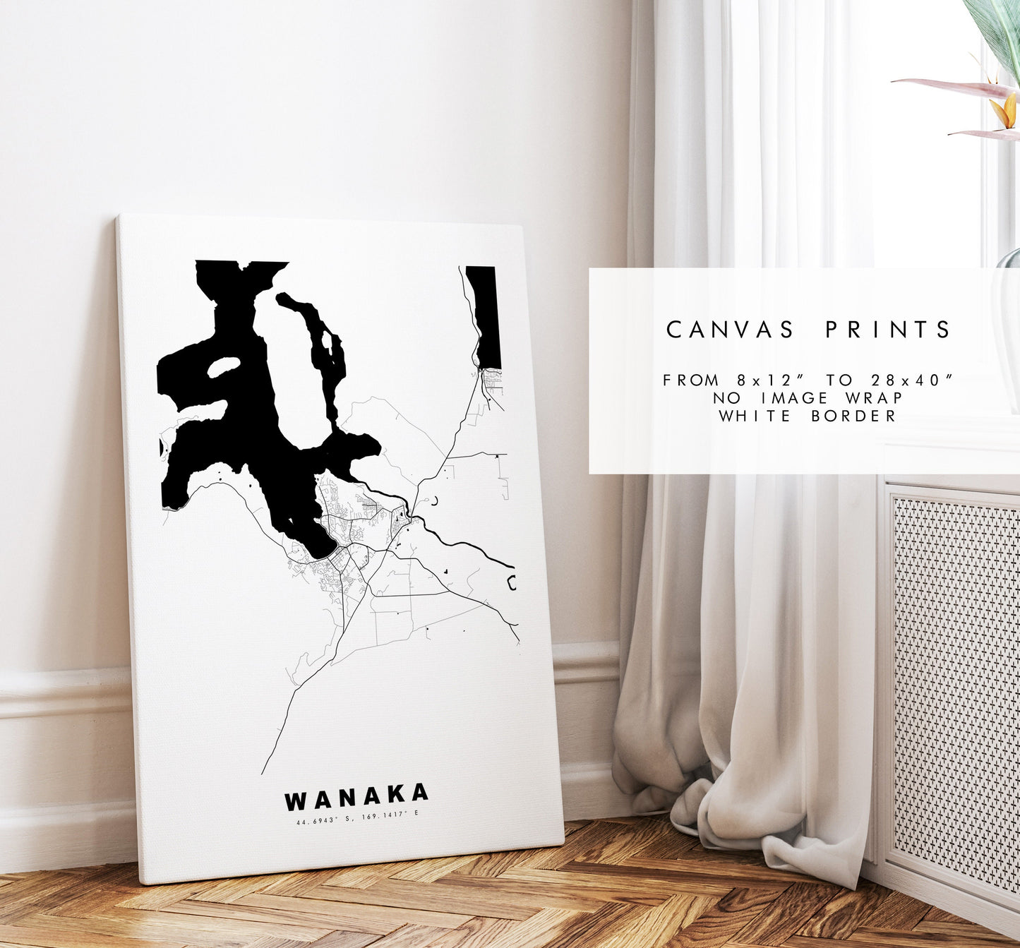 Wanaka Map Print - City Map Poster - Map Wall Art - New Zealand City Maps - Wanaka Print - Wanaka Poster - Minimalist City Map