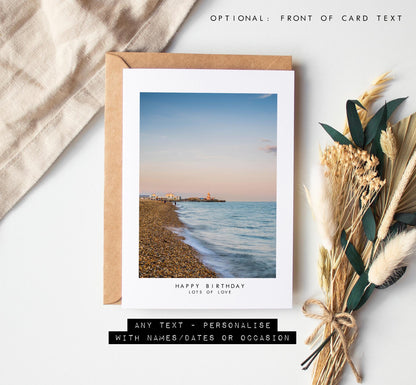 Southsea Beach Greeting Card - Portsmouth and Southsea Photography Greeting Cards - Envelope Included - Birthday - Wedding - Anniversary