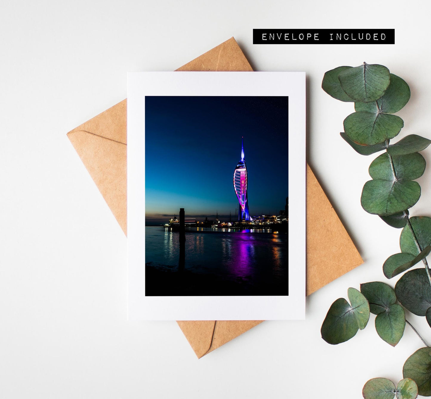 Spinnaker Tower Greeting Card - Portsmouth and Southsea Photography Greeting Cards - Envelope Included - Birthday - Wedding - Anniversary